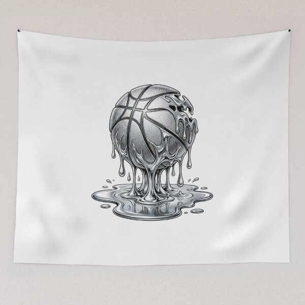 Item preview, Melting Silver Chrome Basketball Puddle designed and sold by DripCultureLab.