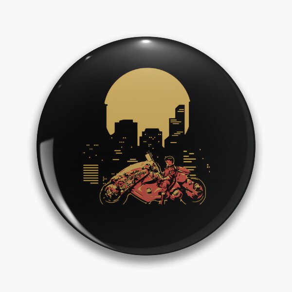 Item preview, Kaneda Sitting On Red Motorcycle Against Golden Moon designed and sold by GailGrant.