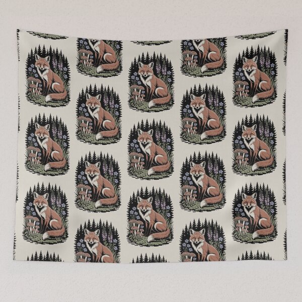 Item preview, Red Fox in Enchanted Forest Illustration designed and sold by NuvoraNest.