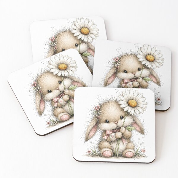 Item preview, Cute Bunny with Daisy Flower designed and sold by PetalGarden.