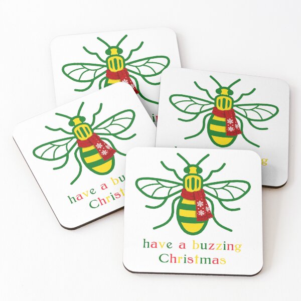 Item preview, Manchester Worker Bee buzzing Christmas green-yellow-red designed and sold by bravoalpha.