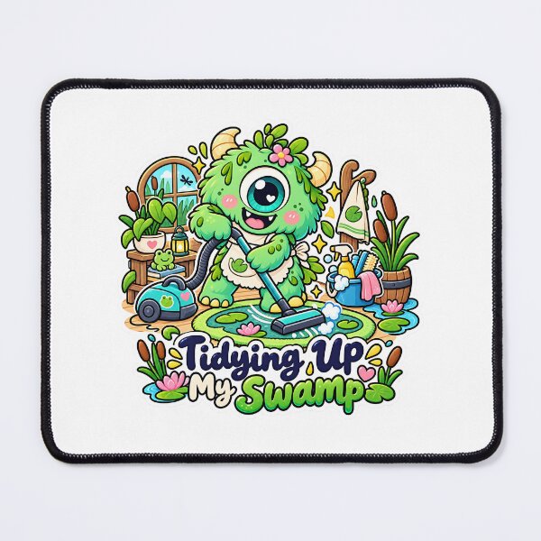 Item preview, Vacuuming Swamp Monster designed and sold by Thai Vibe Studio.