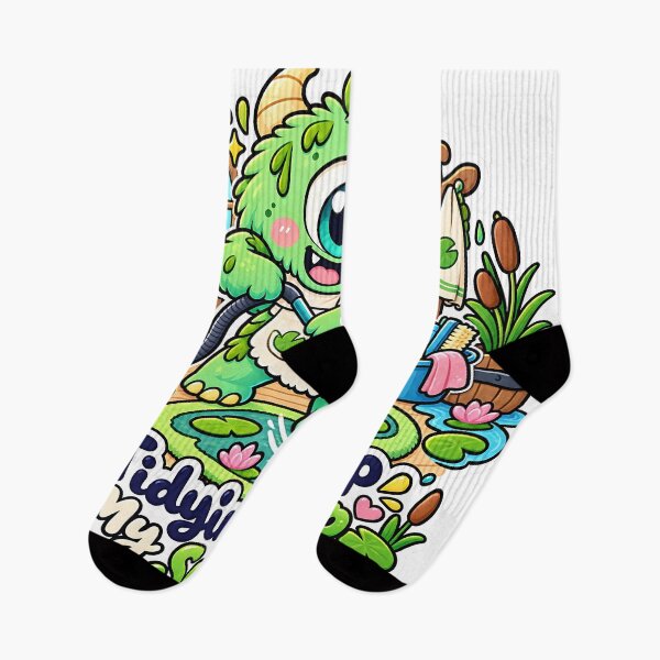 Item preview, Vacuuming Swamp Monster designed and sold by Thai Vibe Studio.