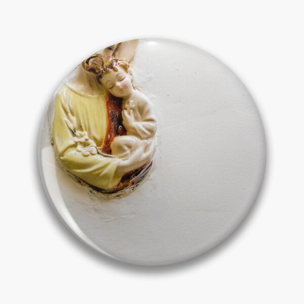 Item preview, Saint Joseph Statue Holding Baby Jesus Ceramic Relief On White Wall Religious Devotion designed and sold by Nmallia.