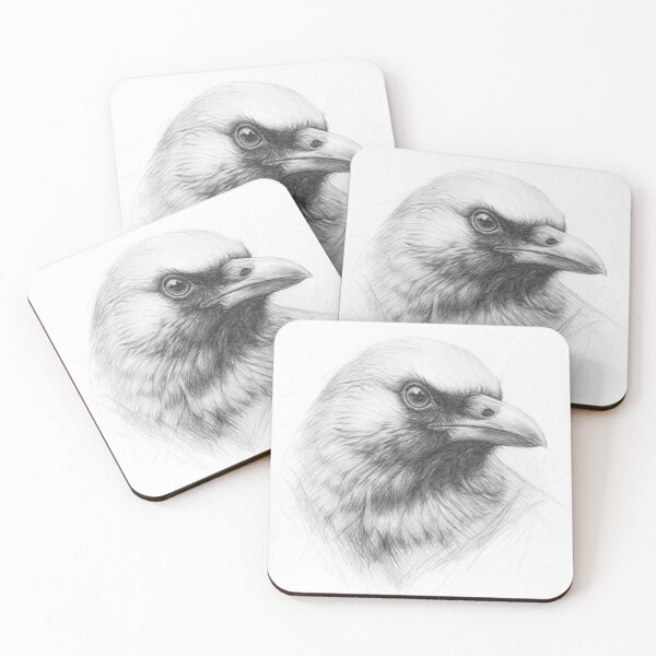 Item preview, Jackdaw Crow Pencil Sketch – Detailed Black and White Bird Portrait designed and sold by Leon Woods Pencil Art.