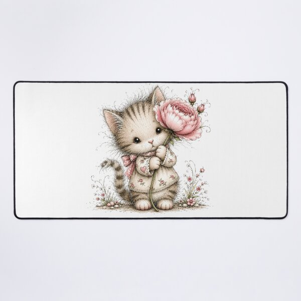 Item preview, Cute Cat with Peony Flower designed and sold by PetalGarden.