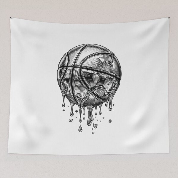 Item preview, Textured Silver Chrome Liquid Basketball designed and sold by DripCultureLab.