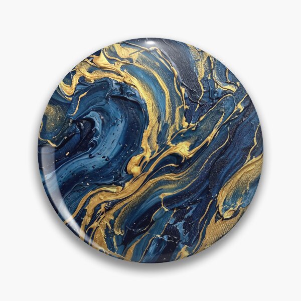 Item preview, Midnight Blue and Liquid Gold - Abstract Impasto Art designed and sold by MissoStudio.