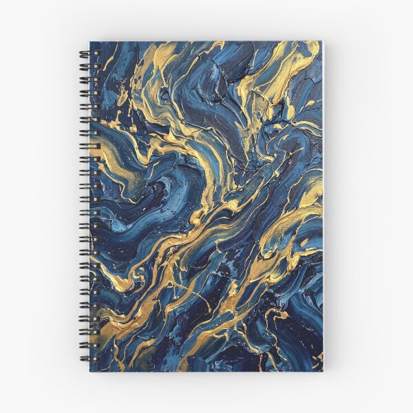 Item preview, Midnight Blue and Liquid Gold - Abstract Impasto Art designed and sold by MissoStudio.