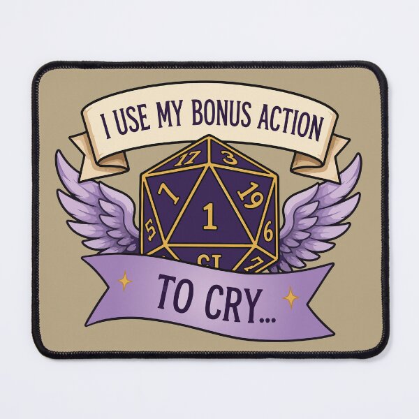 Item preview, I Use My Bonus Action To Cry Funny DND D20 Dice designed and sold by BrownHorse90s.