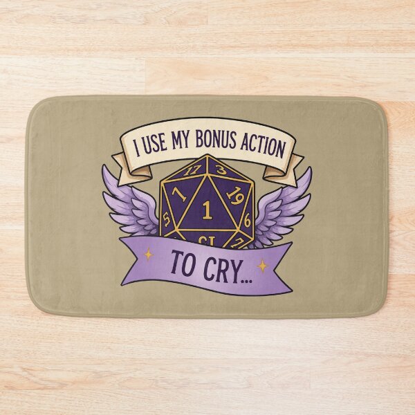 Item preview, I Use My Bonus Action To Cry Funny DND D20 Dice designed and sold by BrownHorse90s.