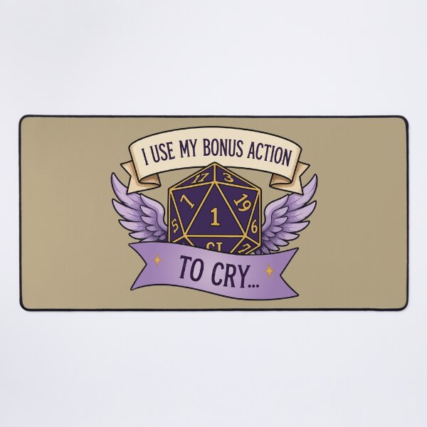 Item preview, I Use My Bonus Action To Cry Funny DND D20 Dice designed and sold by BrownHorse90s.