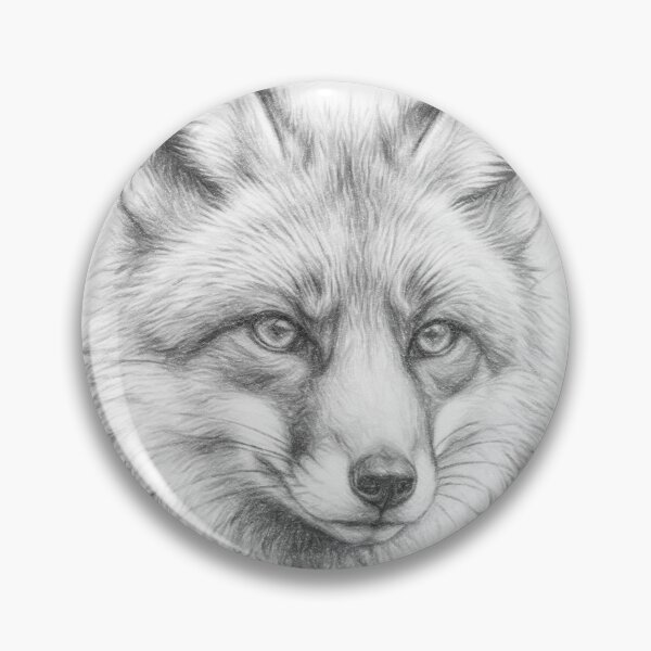 Item preview, Red Fox Pencil Sketch – Detailed Black and White Wildlife Portrait designed and sold by Leon Woods Pencil Art.