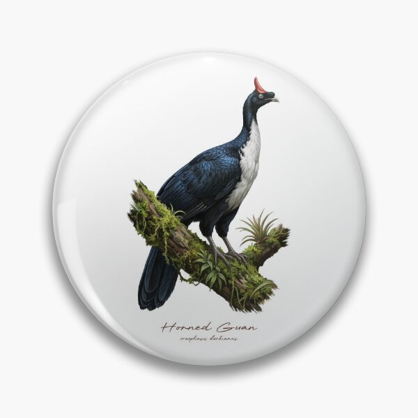 Item preview, Horned Guan on Mossy Tree Bird Illustration designed and sold by Takeda-art.