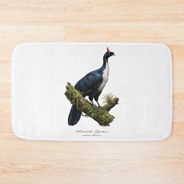 Item preview, Horned Guan on Mossy Tree Bird Illustration designed and sold by Takeda-art.