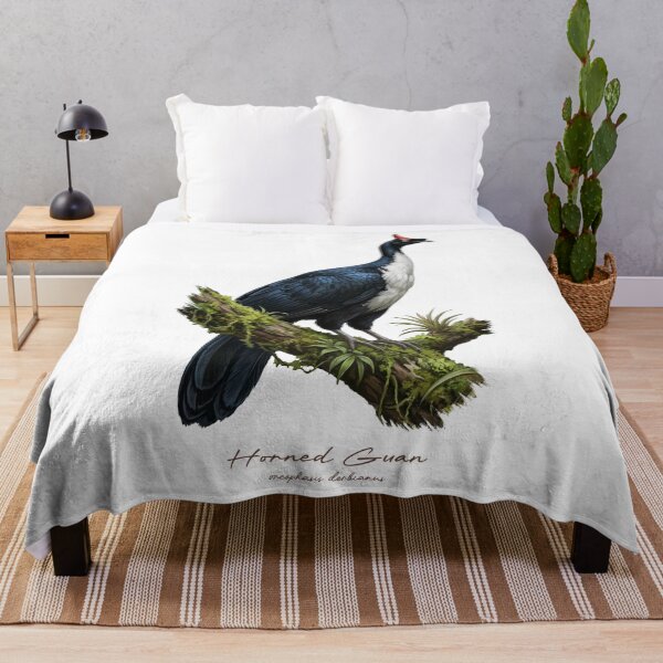 Item preview, Horned Guan on Mossy Tree Bird Illustration designed and sold by Takeda-art.