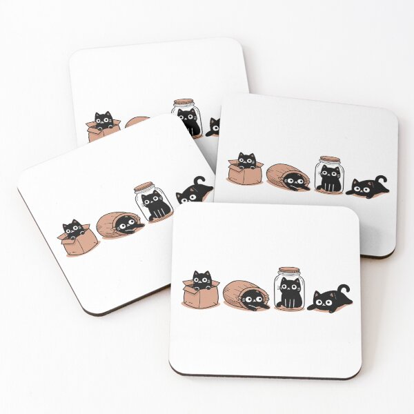 Item preview, Black Cat Cute Kitty with Yarn Box and Jar Cozy Cat Lover Gift designed and sold by Thread&Fable.