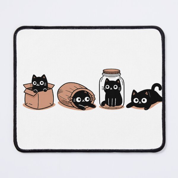 Item preview, Black Cat Cute Kitty with Yarn Box and Jar Cozy Cat Lover Gift designed and sold by Thread&Fable.