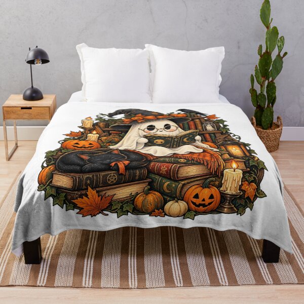 Item preview, Cozy Halloween Ghost Reading Book designed and sold by afr-saad.