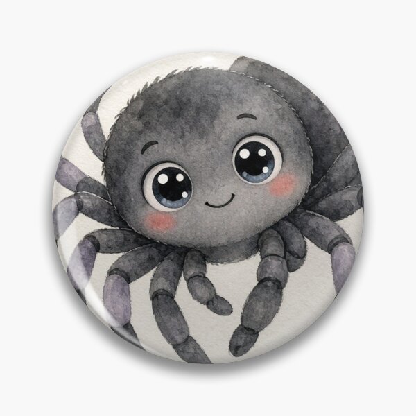 Item preview, Cute Black Spider Watercolor Illustration – Kawaii Halloween Art designed and sold by Darlin8888.