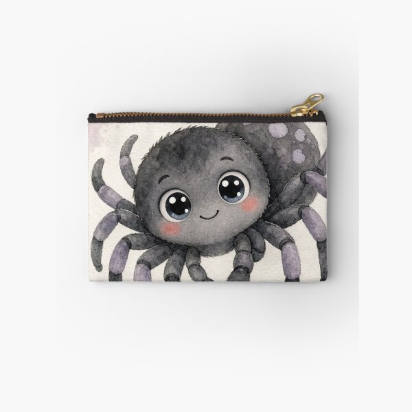 Item preview, Cute Black Spider Watercolor Illustration – Kawaii Halloween Art designed and sold by Darlin8888.