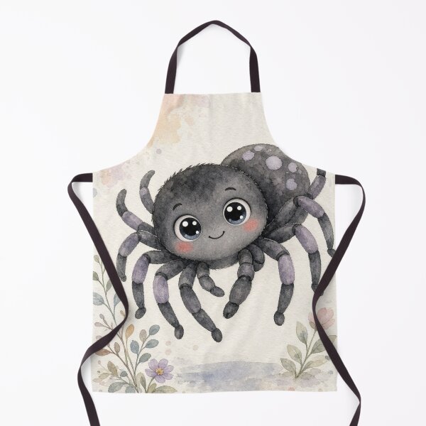 Item preview, Cute Black Spider Watercolor Illustration – Kawaii Halloween Art designed and sold by Darlin8888.