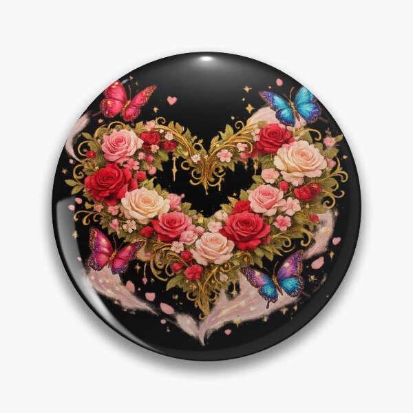 Item preview, Floral Butterfly Heart – Romantic Garden of Love designed and sold by TroviTutto.