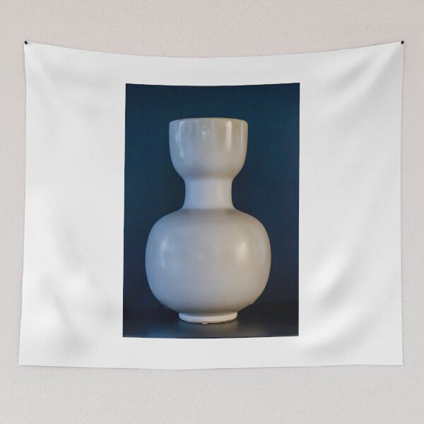Item preview, White Ceramic Vase: Minimal Modern Home Decor Interior Still Life Design Object on Dark Background designed and sold by Nmallia.