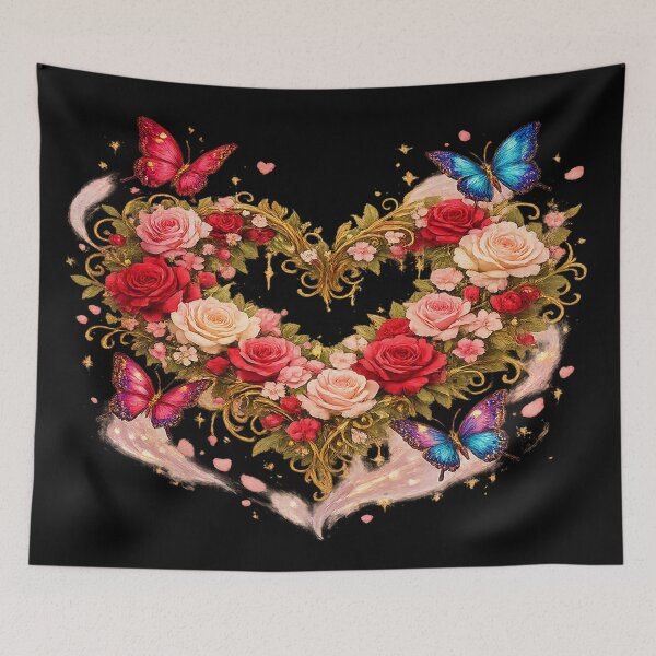 Item preview, Floral Butterfly Heart – Romantic Garden of Love designed and sold by TroviTutto.