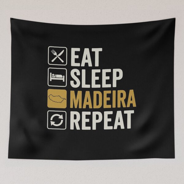 Item preview, Essen Schlafen Madeira Repeat T-Shirt | Madeira Island Travel Vacation Graphic Gift designed and sold by Trendably.