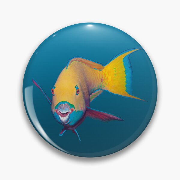 Item preview, Parrotfish Cutout * Dark to Light Blue Gradient Ocean Art |  designed and sold by Photo & Design Ute Niemann.