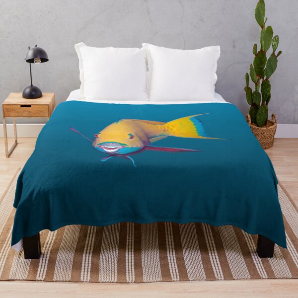 Item preview, Parrotfish Cutout * Dark to Light Blue Gradient Ocean Art | designed and sold by Photo & Design Ute Niemann.