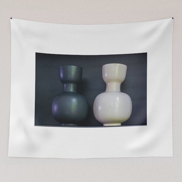 Item preview, White Ceramic Vase: Minimal Modern Home Decor Interior Still Life Design Object on Dark Background designed and sold by Nmallia.
