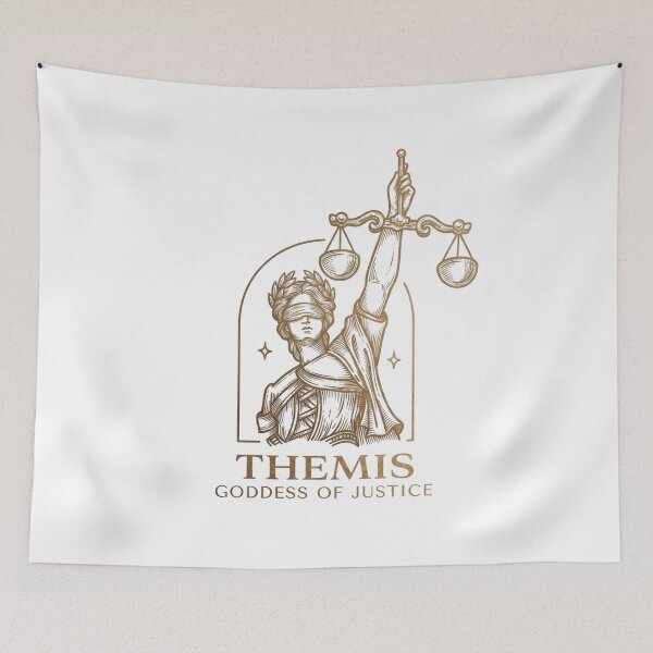 Item preview, Themis Goddess of Justice - Golden Vintage Line Art designed and sold by Shopeon Designs.