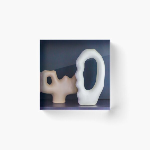 Item preview, White Ceramic Vase: Minimal Modern Home Decor Interior Still Life Design Object on Dark Background designed and sold by Nmallia.
