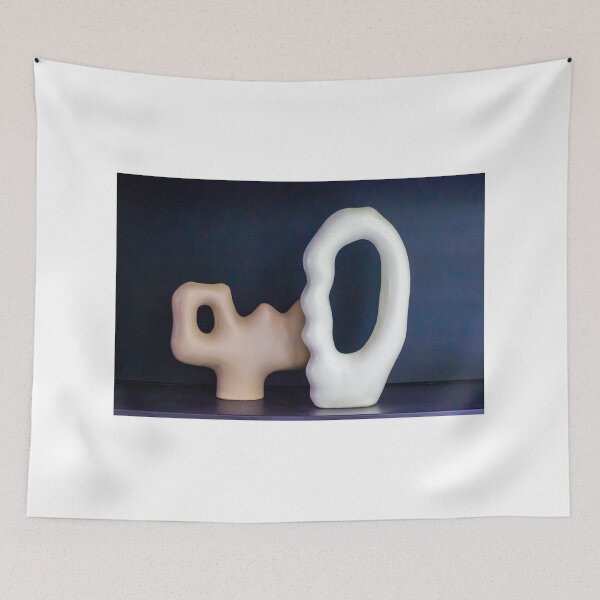 Item preview, White Ceramic Vase: Minimal Modern Home Decor Interior Still Life Design Object on Dark Background designed and sold by Nmallia.