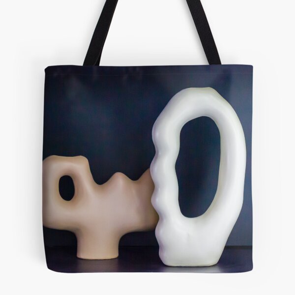 Item preview, White Ceramic Vase: Minimal Modern Home Decor Interior Still Life Design Object on Dark Background designed and sold by Nmallia.