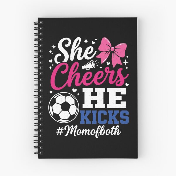 Item preview, She Cheers He Kicks Mom of Both Cheer and Soccer T-Shirt | Cheer Mom Soccer Mom Graphic Gift designed and sold by Trendably.