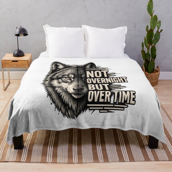 Item preview, Wolf Motivation Not Overnight But Over Time designed and sold by FABIOLA1970.