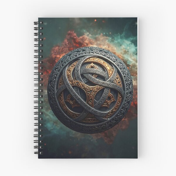 Item preview, Celtic Knotwork Orb Wall Art | Hand Carved Sphere Print | Celestial Nebula Poster designed and sold by EWPrints.
