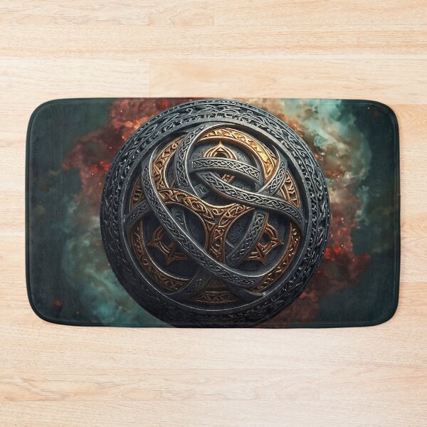 Item preview, Celtic Knotwork Orb Wall Art | Hand Carved Sphere Print | Celestial Nebula Poster designed and sold by EWPrints.