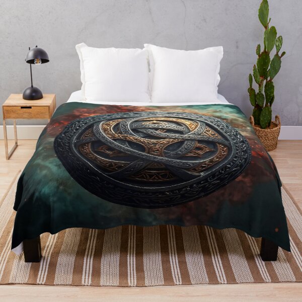 Item preview, Celtic Knotwork Orb Wall Art | Hand Carved Sphere Print | Celestial Nebula Poster designed and sold by EWPrints.