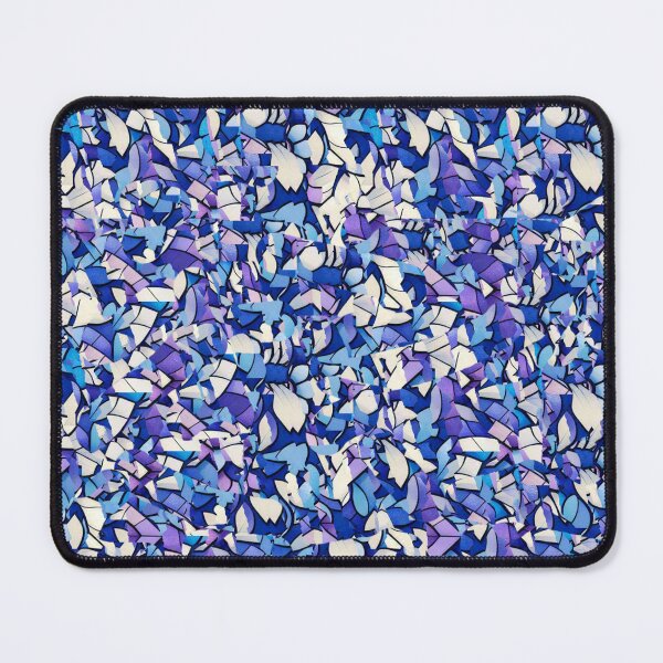 Item preview, Fabric design made up of blue, purple, and white shapes designed and sold by Sigtrix.