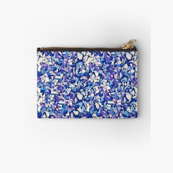 Item preview, Fabric design made up of blue, purple, and white shapes designed and sold by Sigtrix.