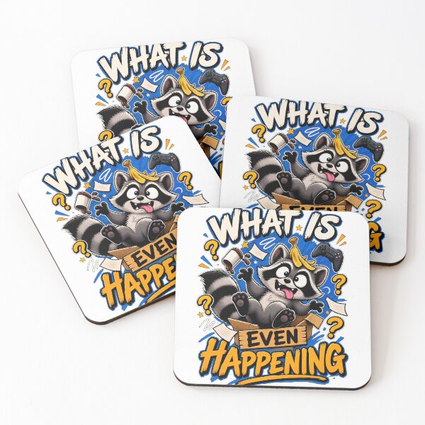 Item preview, What is Even Happening Raccoon Gamer T-Shirt – Funny Gaming Graphic Tee designed and sold by Artimax-Studio.