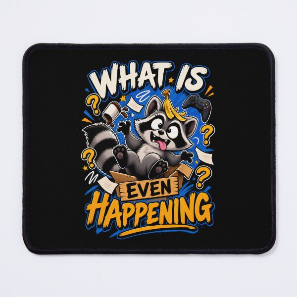 Item preview, What is Even Happening Raccoon Gamer T-Shirt – Funny Gaming Graphic Tee designed and sold by Artimax-Studio.