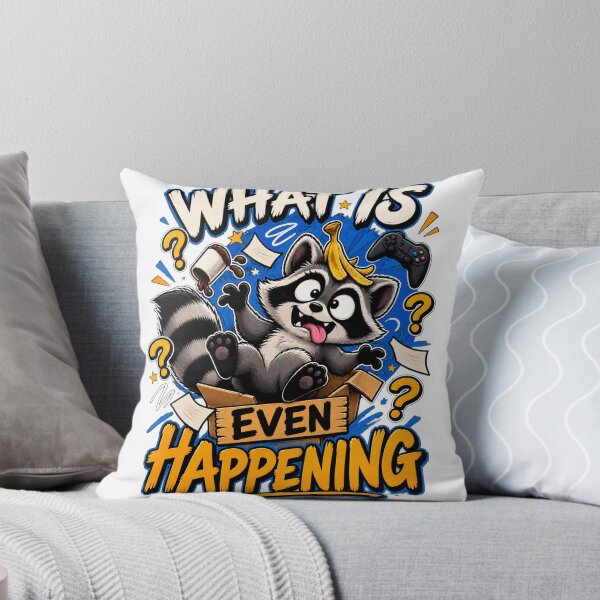 Item preview, What is Even Happening Raccoon Gamer T-Shirt – Funny Gaming Graphic Tee designed and sold by Artimax-Studio.