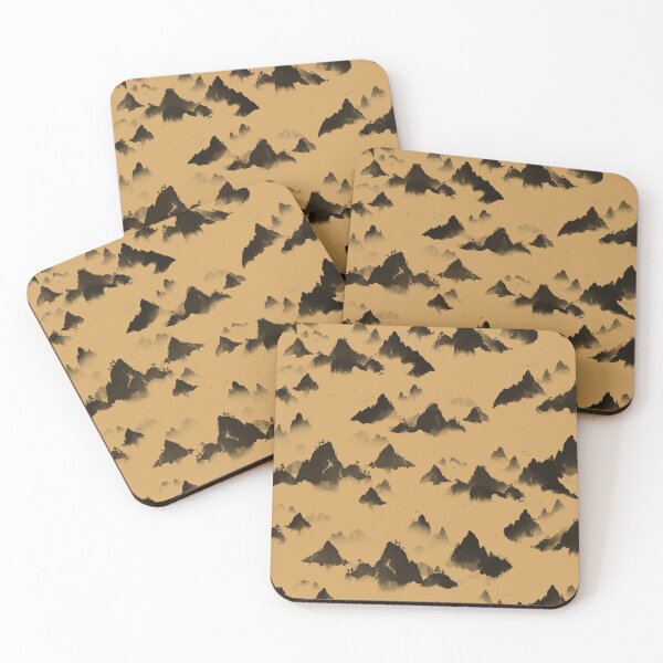 Item preview, Mystic Misty Mountains - Charcoal & Warm Golden Ochre designed and sold by Lidra Zehcnas.