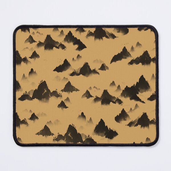 Item preview, Mystic Misty Mountains - Charcoal & Warm Golden Ochre designed and sold by Lidra Zehcnas.
