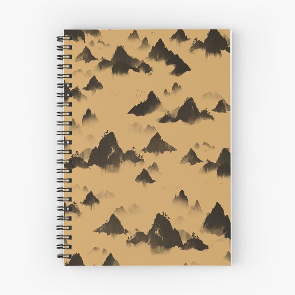 Item preview, Mystic Misty Mountains - Charcoal & Warm Golden Ochre designed and sold by Lidra Zehcnas.